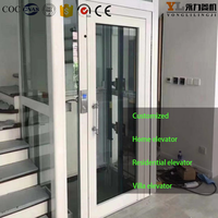 Yongli çağdaş 3 katlı küçük şaftsız konut ev tipi asansör AC sürücü PVC zemin villa için güzel renk seçenekleri