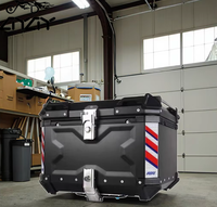 Nouvelle Sacoche Moto Étanche 36L Noire Gaufrée, Boîte de Rangement, Top Case Moto en Alliage d'Aluminium, Boîte Arrière Universelle