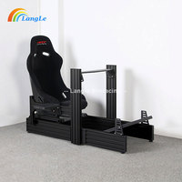 Simulador de Conducción Realista LANGLE, Asiento de Movimiento con Triple Pantalla de Aluminio para Centros de Juegos de Realidad Virtual, Plegable y Resistente