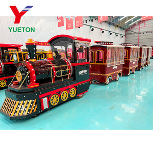 Train touristique électrique <span class=keywords><strong>de</strong></span> style vintage YUETON, train sans rails pour enfants et adultes, équipement d'amusement pour les zoos et les zones touristiques - Product Image 2