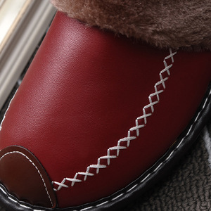 Nouvelles pantoufles d'hiver de Noël pour adultes en PU, pantoufles chaudes d'intérieur, imperméables, chaussures de maison, pantoufles en <span class=keywords><strong>cuir</strong></span> pour femmes, 2026 - Product Image 3