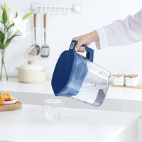 Carafe filtrante à eau alcaline écologique de 3,5 litres en plastique avec charbon actif pour la protection contre les métaux lourds, à commande manuelle
