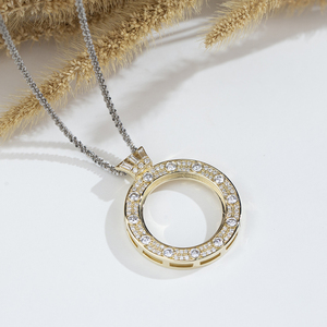 สร้อยคอเพชรเม็ดกลมเพาะเลี้ยงในห้องปฏิบัติการ ทอง 9K รุ่น MSN-1070 จาก Messi Jewelry แบบสั่งทำพิเศษ - Product Image 3