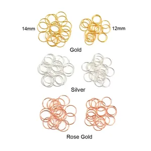 100 Pezzi/Sacchetto Anelli per Trecce in Ferro Oro e Oro Rosa, Perline per Dreadlock, Clip a Polsino, Ciondolo 12mm/14mm per Uso Domestico - Product Image 3