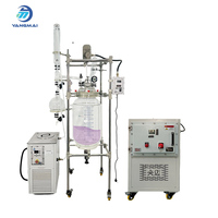 Reactor de vidrio encamisado modular de 100L, caldera de reacción de vidrio automática y motor para experimentos químicos a escala de laboratorio