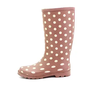 Bottes de pluie en caoutchouc imperméables pour l'extérieur, chaussures de jardin décontractées pour femmes, bottes en caoutchouc imprimées pour dames