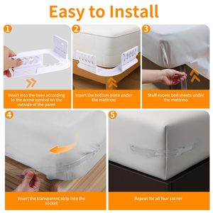 Adjustable Lock <b>Sheet</b> Holders <b>Bed</b> <b>Sheet</b> Holders for Corners Plastic Durable Heavy Duty Bedroom <b>Sheet</b> Clips Fit All Mattress - Product Image 6