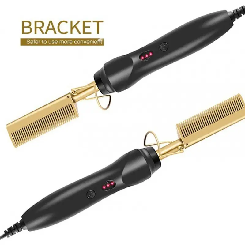 Hot Selling High Temperature Hair Straightener Comb Electric Hot Comb for Curling Straightening