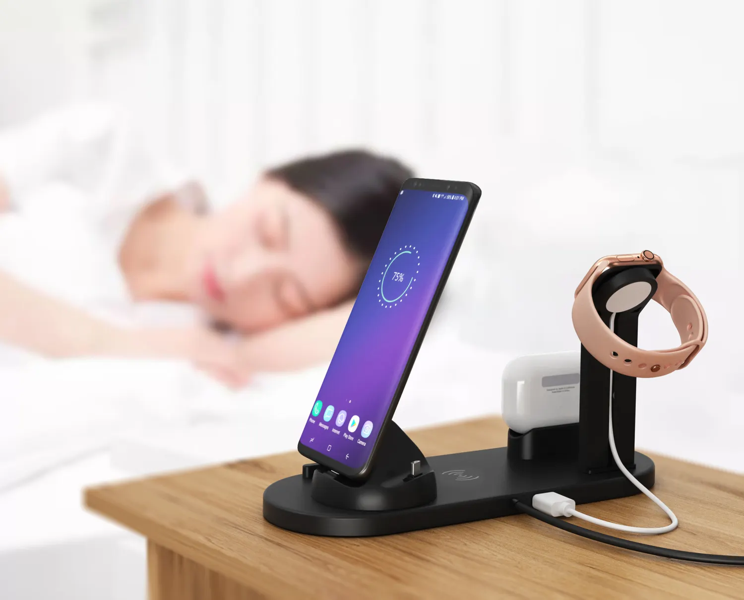 best seller 2022 Wireless Charger Stand 6 in 1 Wireless Charging Station for mobile phones charge and charger stand