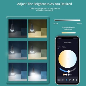 Ampoule LED Dimmable RGBCW AC110V E26 avec télécommande 2.4G et application mobile Tuya pour le contrôle Ra80 CCTRGB - Product Image 5
