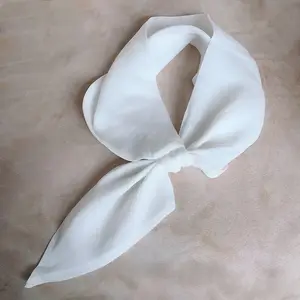 Lenço De Seda Chiffon/Linho Lenço Branco para Tingimento Batik