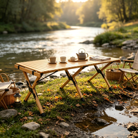 Table de camping pliable, résistante aux rayures et imperméable, avec quatre pieds antidérapants en caoutchouc, idéale pour les activités en extérieur au bord du lac, la cuisine et les fêtes.