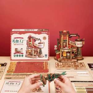 Cadeau <span class=keywords><strong>de</strong></span> <span class=keywords><strong>Noël</strong></span>, puzzle 3D en bois, modèle éducatif à assembler, artisanat fait main, blocs <span class=keywords><strong>de</strong></span> construction <span class=keywords><strong>de</strong></span> maison, jouet pour enfants - Product Image 6