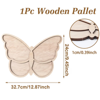 Plateau de service en bois de forme papillon de qualité supérieure, plateau à collation divisé en 4 sections pour les fêtes, dessert, bois artisanal durable