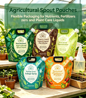 Pochette imprimée en couleur de grande capacité (3-5L) avec grand bouchon et bec verseur pour liquides, idéale pour l'agriculture