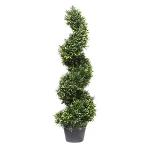 Yapay bitki ağacı UV anma Milan biberiye şimşir topu Spiral Topiary yeşillik için ev bahçe dekorasyonu