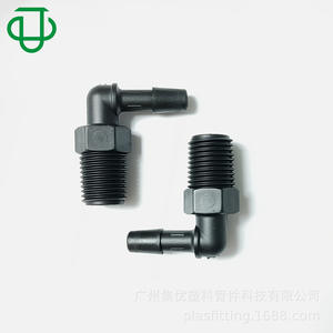 High Quality Black Nylon Plastic 1/4-18 NPT Male Straight Elbow Hose Pagoda Connectors Wholesale Other Connectors - Product Image 1