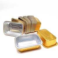Vente directe usine – Bol rectangulaire en aluminium 3323D doré, emballage alimentaire jetable en PET de qualité alimentaire et écologique pour la cuisson