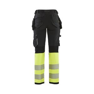 BLAKLADER - 719316429933C38 Women’s hi-vis <b>trouser</b> with 4-way-<b>stretch</b> <b>Black</b>/Yellow - EAN 7330509776919 HI-VIS WORKWEAR - Product Image 2