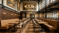 Table à cocktail moderne en bois de haute qualité pour restaurants français