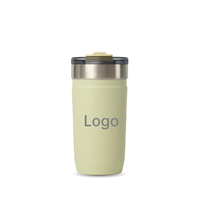 Mug à café isotherme portable en acier inoxydable 304, gobelet de voyage avec paille escamotable, anti-fuite, revêtement poudré, pour bureau et extérieur