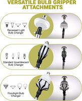Perche télescopique extensible de 3 à 20 pieds avec 2 paniers et ventouse, kit de changement de lampe, outil de démontage de lampes