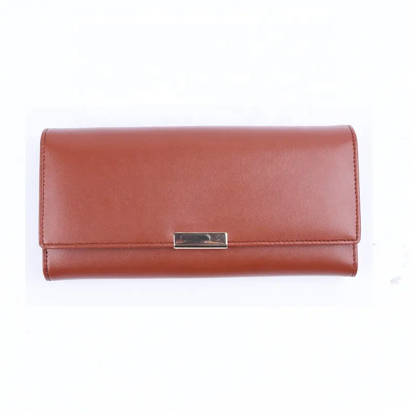 Özel basit uzun deri çok fonksiyonlu RFID cüzdan tasarımcı kadın cüzdan bayan çanta