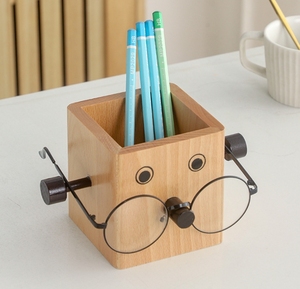 Giá rẻ bằng gỗ hộp bằng gỗ chủ bút bút chì hộp sơn văn phòng phẩm trang điểm accessaries bàn tổ chức - Product Image 4