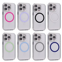 Nouvelle coque de téléphone Bayer personnalisée couleurs transparentes cadre de caméra en alliage magnétique protéger la couverture de téléphone pour iPhones 15 14 Pro max