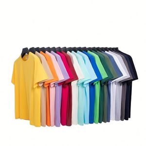 T-shirt à manches courtes en coton peigné uni 200G, personnalisable avec logo brodé OEM/ODM, décontracté, polyvalent et épais - Product Image 1