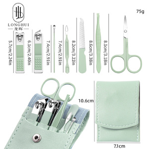 Set de <span class=keywords><strong>Manicura</strong></span> Longhui 7 en 1, Set de 7 Piezas de Cortaúñas de Acero Inoxidable, <span class=keywords><strong>Kit</strong></span> de <span class=keywords><strong>Pedicura</strong></span> Color Caramelo con Bolsa de Cuero Portátil con Logotipo - Product Image 3