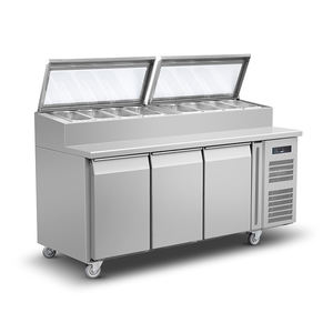 Réfrigérateur de comptoir pour cuisine commerciale, réfrigérateur de présentation, réfrigérateur à 3 portes, table de préparation pour sandwichs et pizzas, réfrigérateur pour la préparation des aliments - Product Image 2