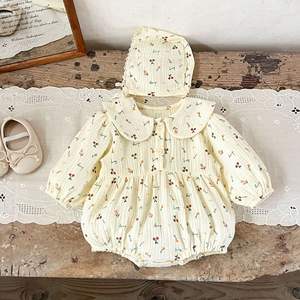 Mono de Bebé Niña Estilo Ins Primavera 2026 con Cuello de Muñeca y Estampado Floral, Mono de Algodón Puro Suave para Bebés y Niños Pequeños - Product Image 3