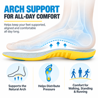 Semelles orthopédiques pour hommes et femmes, inserts de chaussures amortissants avec soutien de la voûte plantaire pour la tenue debout toute la journée, soulagement de la douleur au talon et de la fatigue des pieds
