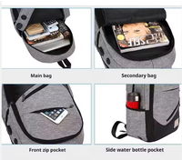 Sac à dos portable en polyester pour voyage, ensemble cadeau avec port de chargement USB et fonction imperméable, vente en gros d'usine