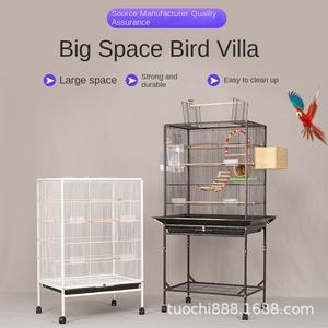 Cage à oiseaux en métal haut de gamme pour la maison, cage en fil métallique pour perroquets, grande villa pour oiseaux - Product Image 2