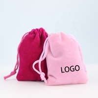 Petite pochette en velours personnalisée avec logo, 7x9 cm, emballage de luxe pour bijoux, sac à cordon pour bague, boucles d'oreilles, collier
