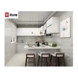 Kabinet Dapur Gloss Furnitur Desain Modern Warna Putih