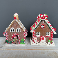 Maison en pain d'épices en pâte à modeler personnalisée, Décoration de cheminée de Noël, Présentoir de maison de vacances en gros