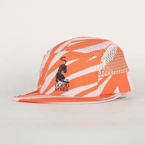 Casquette de camp de course en polyester léger à 5 panneaux personnalisé OEM Casquette de plage de sport de haute qualité avec impression colorée Vente en gros - Product Image 1