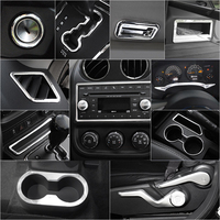 Garniture chromée de la console centrale et du levier de vitesses pour Jeep Compass Liberty, décoration de style colorée et brillante, modification automobile