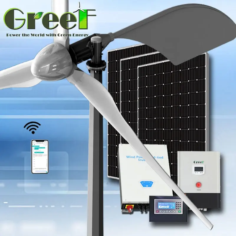 바람 발전기 터빈 5kw 10kw 30kw 가정 사용을 위한 태양 바람 잡종 체계