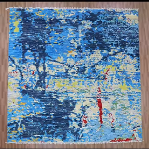 Meilleure vente de tapis abstrait moderne en laine et soie noué à la main pour le salon, la chambre, la chambre d'amis ou la porte de prière au prix d'usine - Product Image 6