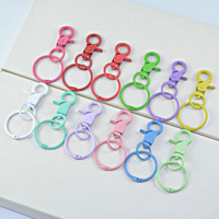 Anneau à ressort de 45 mm + anneau de verrouillage de 30 mm, mousqueton coloré, porte-clés, accessoires de sac, bijoux, mousqueton pivotant, fermoir à ressort, fermoir à homard