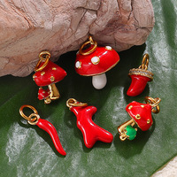 Diy Bracelets Colliers Pendentifs Accessoires Colorful Oil-Dripping Vegetable Mushroom Pepper Chou Pendant pour la fabrication de bijoux