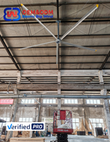 Ventilateur de plafond industriel HVLS 16ft 24ft pour entrepôt, gymnase, mosquée, ventilation, moteur PMSM, faible bruit, fabriqué en Chine