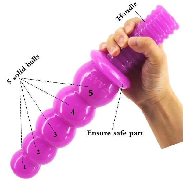 New Style Huge Anus Beads With Handle Juguetes Sexuales Butt Plug With Solid Balls Stimulative Unisex Sex Toy