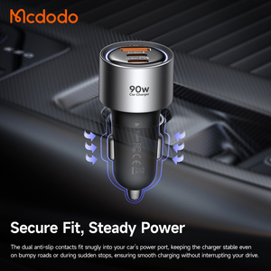 Caricabatterie da auto Mcdodo 311 90W 2C1A - Doppia ricarica rapida USB-C da 45W, supporta <span class=keywords><strong>SFC</strong></span> 2.0, in metallo con protezione da sovraccalore per i viaggi - Product Image 4