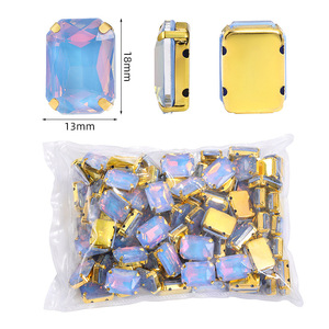 Rectangular octagonal and quadrangular hand-sewn claw diamond <b>wedding</b> and shoe <b>accessories</b>, protein Mocha crystal claw diamond - Product Image 4