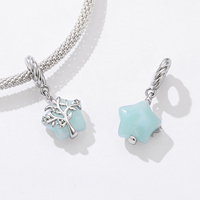 Pendentif en alliage romantique plaqué argent avec motif étoile et incrustation de zircon, bijou unisexe, cadeau
